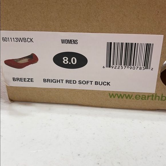 New EARTH Breeze Red Suede Comfort Ballet Flats Size 8 NIB - Picture 7 of 8
